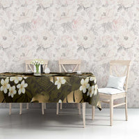 Gold Tropical Hawaii Tablecloth Seamless Monstera Plumeria Hawaiian Pattern LT14 - Polynesian Pride