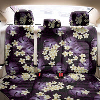 Purple Tropical Hawaii Back Car Seat Cover Seamless Monstera Plumeria Hawaiian Pattern - Polynesian Pride