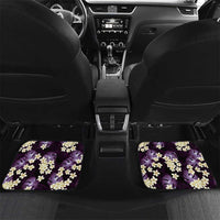 Purple Tropical Hawaii Car Mats Seamless Monstera Plumeria Hawaiian Pattern - Polynesian Pride