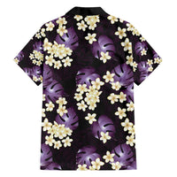 Purple Tropical Hawaii Family Matching Tank Maxi Dress and Hawaiian Shirt Seamless Monstera Plumeria Hawaiian Pattern - Polynesian Pride