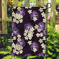 Purple Tropical Hawaii Garden Flag Seamless Monstera Plumeria Hawaiian Pattern - Polynesian Pride