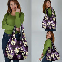 Purple Tropical Hawaii Grocery Bag Seamless Monstera Plumeria Hawaiian Pattern - Polynesian Pride