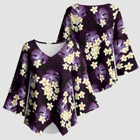 Purple Tropical Hawaii Kimono Sleeve Blouse Seamless Monstera Plumeria Hawaiian Pattern LT14 - Polynesian Pride