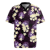 Purple Tropical Hawaii Rugby Jersey Seamless Monstera Plumeria Hawaiian Pattern LT14 Purple - Polynesian Pride