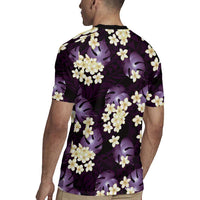 Purple Tropical Hawaii Rugby Jersey Seamless Monstera Plumeria Hawaiian Pattern LT14 - Polynesian Pride
