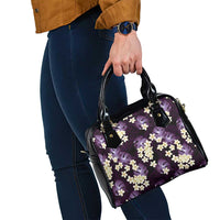 Purple Tropical Hawaii Shoulder Handbag Seamless Monstera Plumeria Hawaiian Pattern - Polynesian Pride