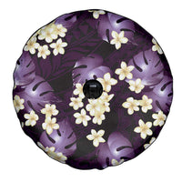 Purple Tropical Hawaii Spare Tire Cover Seamless Monstera Plumeria Hawaiian Pattern - Polynesian Pride