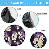 Purple Tropical Hawaii Spare Tire Cover Seamless Monstera Plumeria Hawaiian Pattern - Polynesian Pride