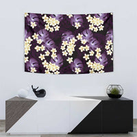 Purple Tropical Hawaii Tapestry Seamless Monstera Plumeria Hawaiian Pattern - Polynesian Pride