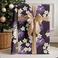 Purple Tropical Hawaii Wrapping Paper Seamless Monstera Plumeria Hawaiian Pattern LT14 - Polynesian Pride