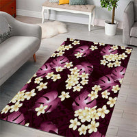 Pink Tropical Hawaii Area Rug Seamless Monstera Plumeria Hawaiian Pattern - Polynesian Pride
