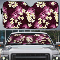 Pink Tropical Hawaii Auto Sun Shade Seamless Monstera Plumeria Hawaiian Pattern LT14 Pink - Polynesian Pride