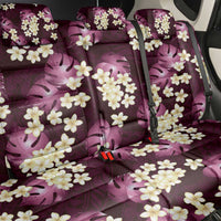 Pink Tropical Hawaii Back Car Seat Cover Seamless Monstera Plumeria Hawaiian Pattern - Polynesian Pride