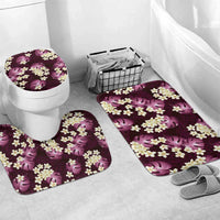 Pink Tropical Hawaii Bathroom Set Seamless Monstera Plumeria Hawaiian Pattern - Polynesian Pride