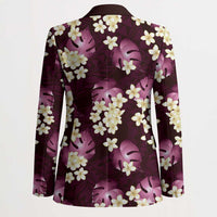 Pink Tropical Hawaii Blazer Seamless Monstera Plumeria Hawaiian Pattern LT14 - Polynesian Pride