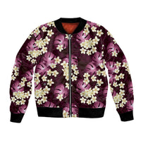 Pink Tropical Hawaii Bomber Jacket Seamless Monstera Plumeria Hawaiian Pattern LT14 Unisex Pink - Polynesian Pride