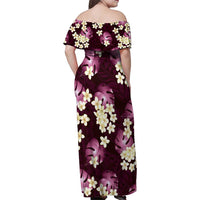Pink Tropical Hawaii Family Matching Off Shoulder Maxi Dress and Hawaiian Shirt Seamless Monstera Plumeria Hawaiian Pattern - Polynesian Pride