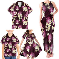 Pink Tropical Hawaii Family Matching Tank Maxi Dress and Hawaiian Shirt Seamless Monstera Plumeria Hawaiian Pattern - Polynesian Pride