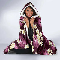 Pink Tropical Hawaii Hooded Blanket Seamless Monstera Plumeria Hawaiian Pattern - Polynesian Pride