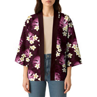 Pink Tropical Hawaii Kimono Seamless Monstera Plumeria Hawaiian Pattern LT14 - Polynesian Pride