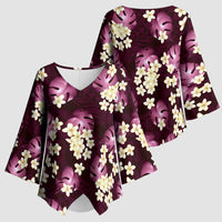 Pink Tropical Hawaii Kimono Sleeve Blouse Seamless Monstera Plumeria Hawaiian Pattern LT14 - Polynesian Pride