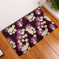 Pink Tropical Hawaii Rubber Doormat Seamless Monstera Plumeria Hawaiian Pattern LT14 - Polynesian Pride