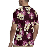 Pink Tropical Hawaii Rugby Jersey Seamless Monstera Plumeria Hawaiian Pattern LT14 - Polynesian Pride