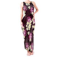 Pink Tropical Hawaii Tank Maxi Dress Seamless Monstera Plumeria Hawaiian Pattern - Polynesian Pride