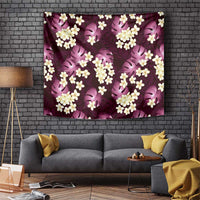Pink Tropical Hawaii Tapestry Seamless Monstera Plumeria Hawaiian Pattern - Polynesian Pride