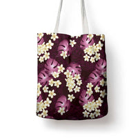 Pink Tropical Hawaii Tote Bag Seamless Monstera Plumeria Hawaiian Pattern - Polynesian Pride