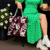 Pink Tropical Hawaii Tote Bag Seamless Monstera Plumeria Hawaiian Pattern - Polynesian Pride