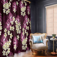 Pink Tropical Hawaii Window Curtain Seamless Monstera Plumeria Hawaiian Pattern - Polynesian Pride