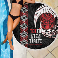 Aotearoa Toitu Te Tiriti Beach Blanket Honour The Treaty Maori Haka LT14 - Polynesian Pride