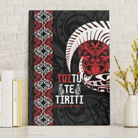 Aotearoa Toitu Te Tiriti Canvas Wall Art Honour The Treaty Maori Haka LT14 Without Frame Black - Polynesian Pride