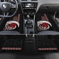 Aotearoa Toitu Te Tiriti Car Mats Honour The Treaty Maori Haka LT14 Set 4pcs Black - Polynesian Pride