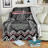 Aotearoa Toitu Te Tiriti Blanket Stand Together! Stand Stronger! - NZ Tiki LT14 Black - Polynesian Pride