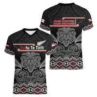 Aotearoa Toitu Te Tiriti Women V-Neck T-Shirt Stand Together! Stand Stronger! - NZ Tiki