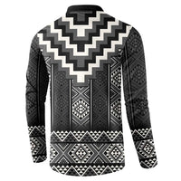 Black Taniko Aotearoa Button Sweatshirt Niho Taniwha Mix Poutama LT14 - Polynesian Pride