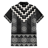 Black Taniko Aotearoa Family Matching Short Sleeve Bodycon Dress and Hawaiian Shirt Niho Taniwha Mix Poutama LT14