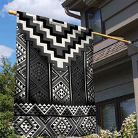 Black Taniko Aotearoa Garden Flag Niho Taniwha Mix Poutama LT14 - Polynesian Pride
