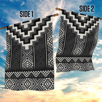Black Taniko Aotearoa Garden Flag Niho Taniwha Mix Poutama LT14 - Polynesian Pride