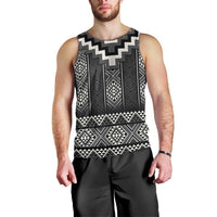 Black Taniko Aotearoa Men Tank Top Niho Taniwha Mix Poutama LT14 - Polynesian Pride
