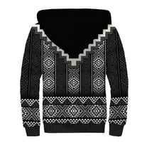 Black Taniko Aotearoa Sherpa Hoodie Niho Taniwha Mix Poutama LT14 - Polynesian Pride