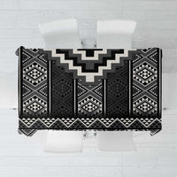 Black Taniko Aotearoa Tablecloth Niho Taniwha Mix Poutama LT14 Black - Polynesian Pride