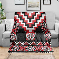 Red Taniko Aotearoa Blanket Niho Taniwha Mix Poutama LT14 - Polynesian Pride