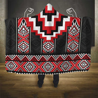 Red Taniko Aotearoa Hooded Blanket Niho Taniwha Mix Poutama LT14 - Polynesian Pride
