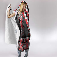 Red Taniko Aotearoa Hooded Blanket Niho Taniwha Mix Poutama LT14 - Polynesian Pride