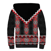 Red Taniko Aotearoa Sherpa Hoodie Niho Taniwha Mix Poutama LT14 - Polynesian Pride