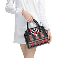 Red Taniko Aotearoa Shoulder Handbag Niho Taniwha Mix Poutama LT14