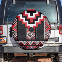 Red Taniko Aotearoa Spare Tire Cover Niho Taniwha Mix Poutama LT14 Red - Polynesian Pride